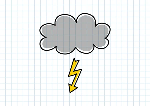 Dibujo meteorológico sobre papel cuadrado — Vector de stock