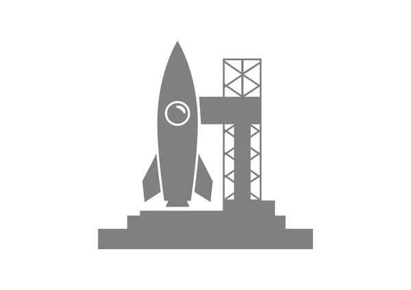 Rocket vector icon on white background — Stock Vector