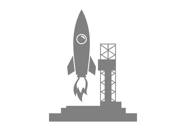 Rocket vector icon on white background — Stock Vector