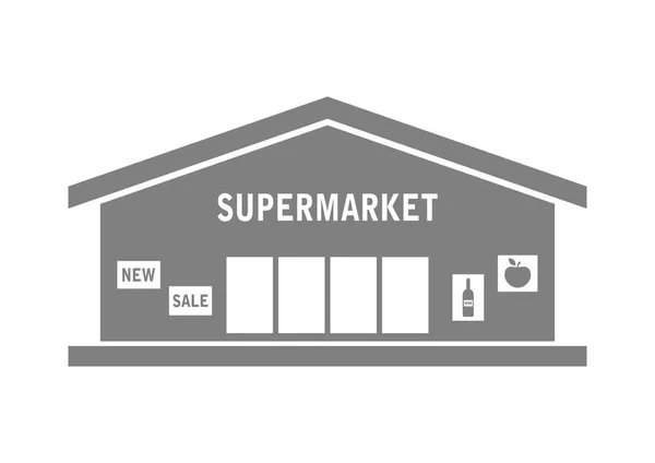 Supermarkt-Symbol auf weißem Hintergrund — Stockvektor