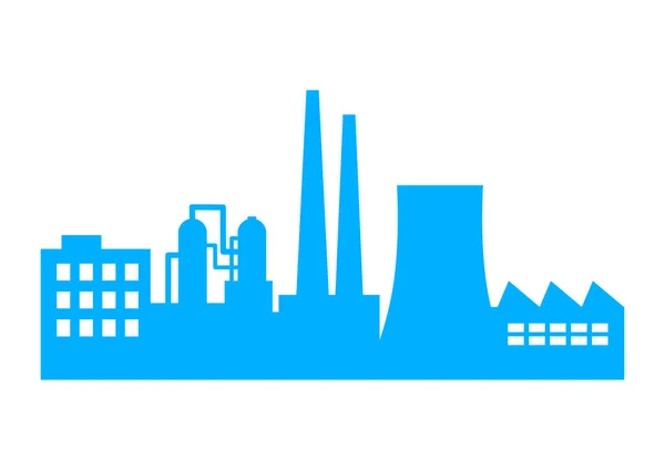 Blå fabriken ikonen på vit bakgrund — Stock vektor