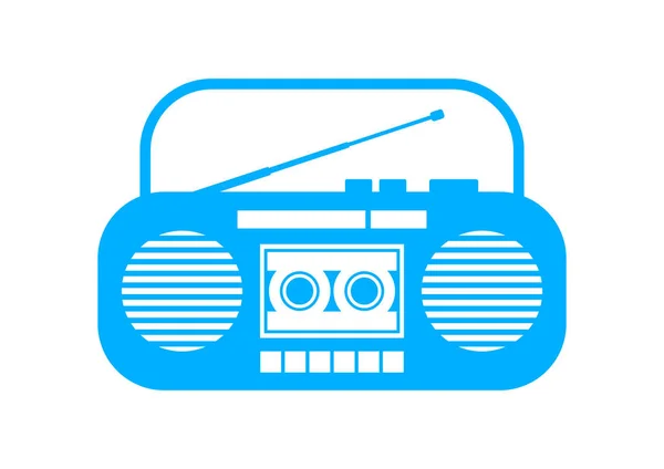 Lecteur de cassettes radio sur fond blanc — Image vectorielle