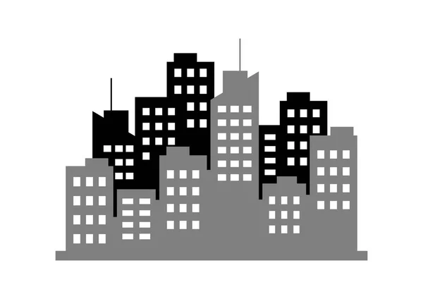 白色背景的城市图标 — 图库矢量图片