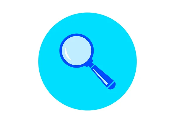 Icono de lupa azul sobre fondo blanco — Vector de stock