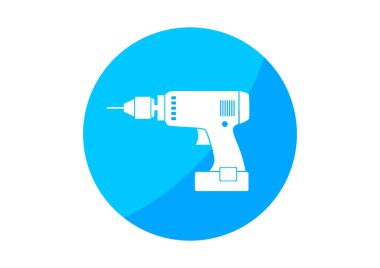 Beyaz arka plan üzerinde matkap simgesi 