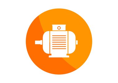 Elektrik motoru simgesi beyaz arka plan üzerinde  