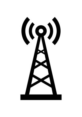 Beyaz arka planda siyah verici simgesi 