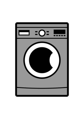 beyaz arkaplanda çamaşır makinesi simgesi