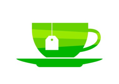 Beyaz arka plan üzerinde çay fincanı simge