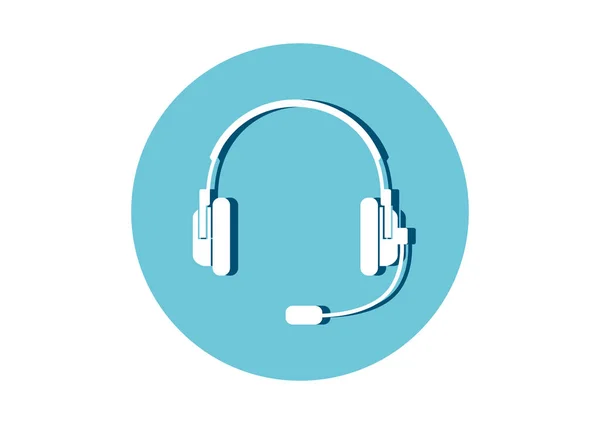 Icono de auriculares sobre fondo blanco — Vector de stock