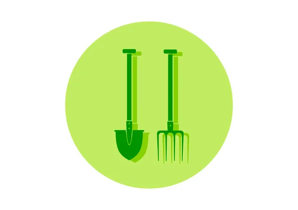 Zelená zahradní ikona na bílém pozadí — Stockový vektor