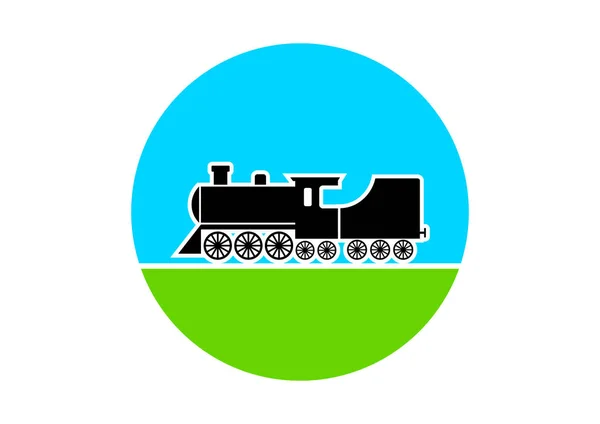 Icona locomotiva su sfondo bianco — Vettoriale Stock