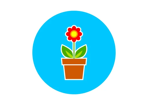 Icono de flor redonda sobre fondo blanco — Vector de stock