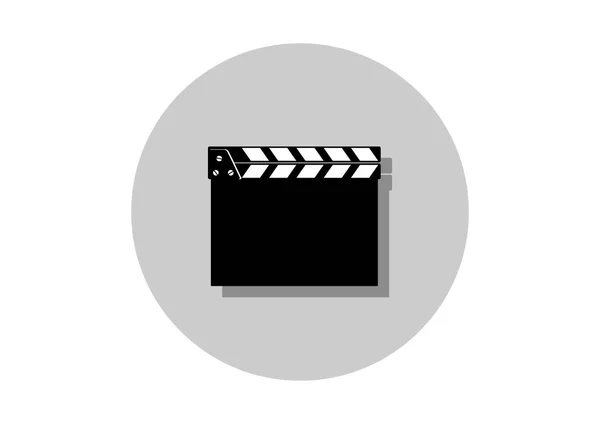 Icono de cine redondo sobre fondo blanco — Vector de stock
