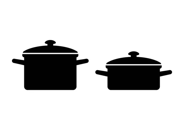 Icône pot noir sur fond blanc — Image vectorielle