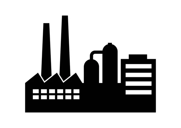 Fabryczna ikona wektora na białym tle — Wektor stockowy