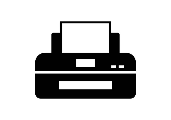 Черный значок принтера на белом фоне — стоковый вектор