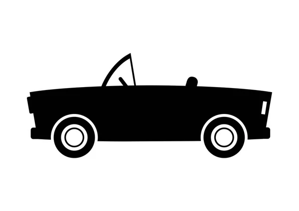 Ícone de carro preto no fundo branco — Vetor de Stock