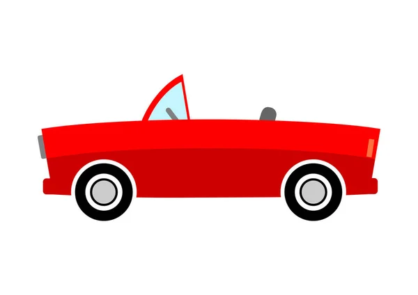 Icono rojo del coche sobre fondo blanco — Vector de stock