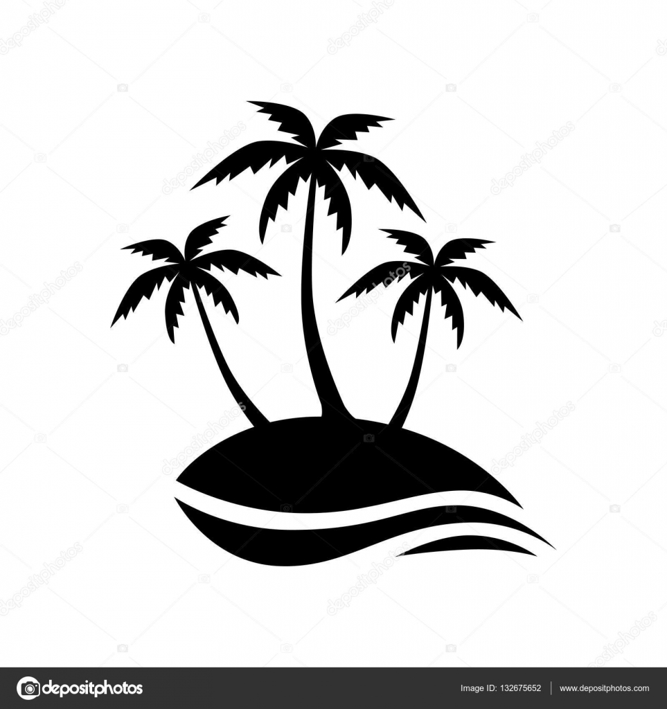 Black island icon on white background — Stock Vector ...