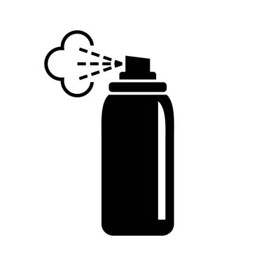 Siyah sprey tenekesi simgesine beyaz arka plan üzerinde