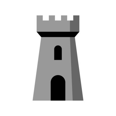 Beyaz arka planda gri kale simgesi