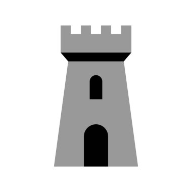 Beyaz arka planda gri kale simgesi