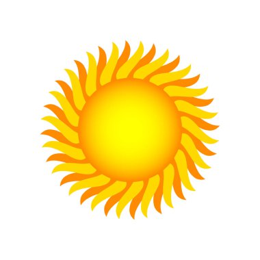 Beyaz arkaplanda güneş simgesi