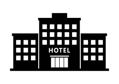 Beyaz arkaplanda otel vektör simgesi    