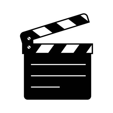 Film Klaket beyaz arka planda, izole vektör simgesi 