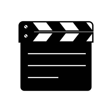 Film Klaket beyaz arka planda, izole vektör simgesi 