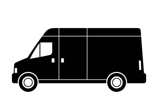 Nero furgone consegna su sfondo bianco — Vettoriale Stock