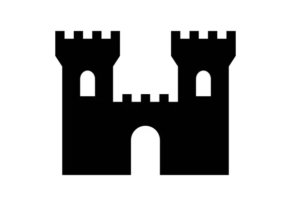 Ícone do castelo preto no fundo branco — Vetor de Stock