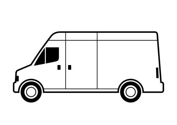 Bianco Van consegna su sfondo bianco — Vettoriale Stock