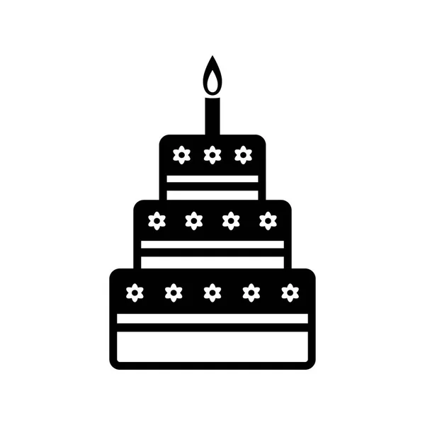 Cake vector icon on white background — Stock Vector