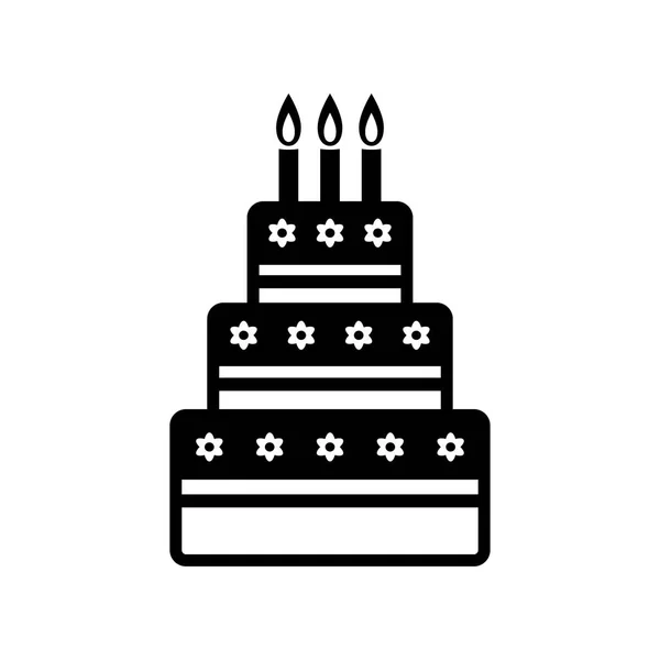 Cake vector icon on white background — Stock Vector