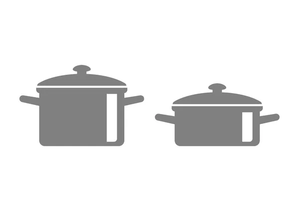 Icono de olla gris sobre fondo blanco — Vector de stock