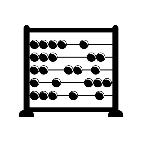 Icono de ábaco negro sobre fondo blanco — Vector de stock