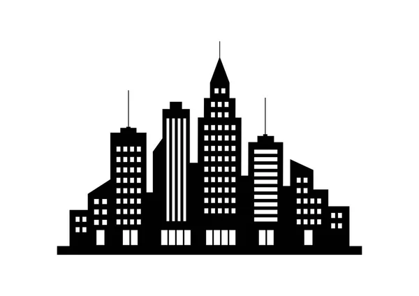 Schwarze Stadt-Ikone auf weißem Hintergrund — Stockvektor