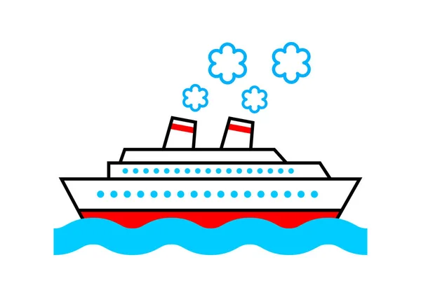 Schiff-Symbol auf weißem Hintergrund — Stockvektor