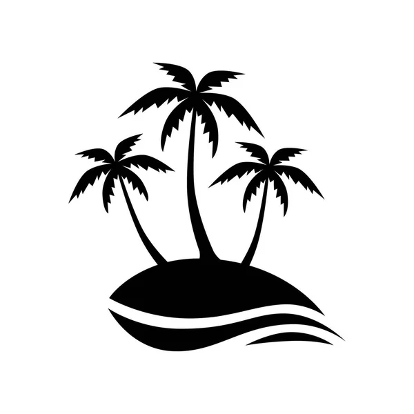 Black island icon on white background — Stock Vector