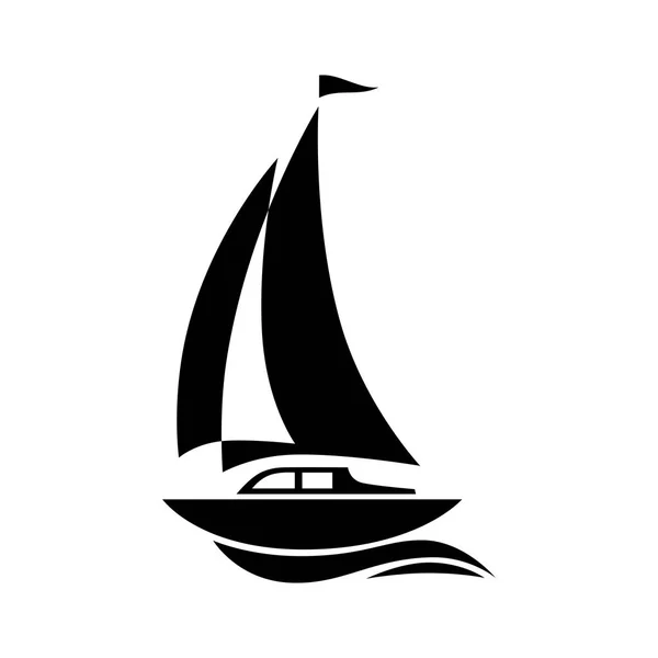 Sailboat vector icon on white background — Stock Vector