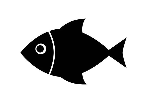 Black fish icon on white background — Stock Vector