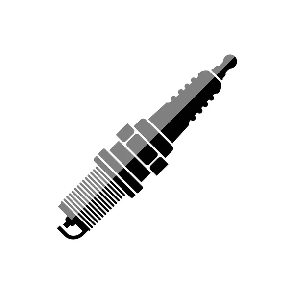 Car spark plug icon on white background — Stock Vector