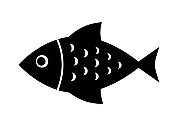 Black fish icon on white background — Stock Vector