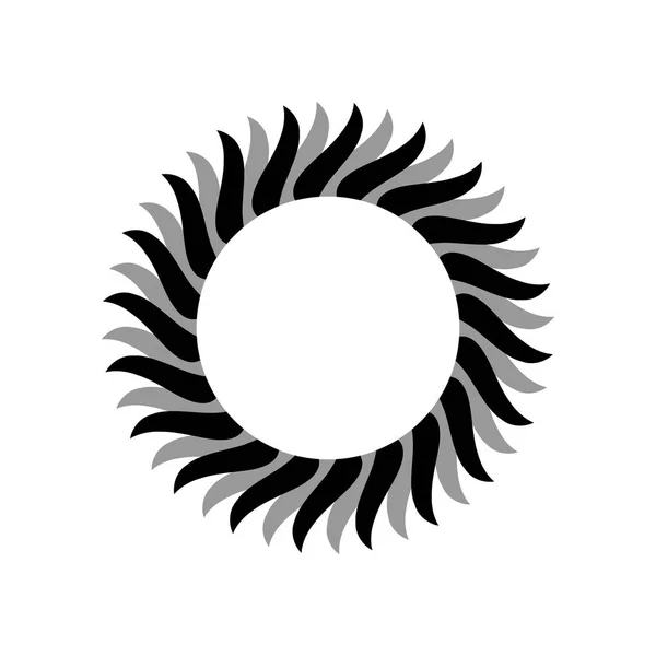 Icono del sol sobre fondo blanco — Vector de stock