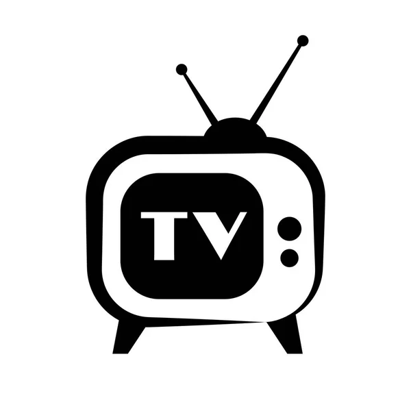 Retro-TV-Symbol auf weißem Hintergrund — Stockvektor