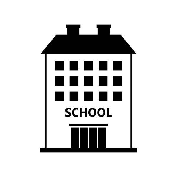 School vector icon on white background, isolated building — Stock Vector