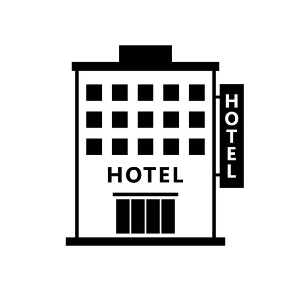 Иконка гостиницы на белом фоне — стоковый вектор