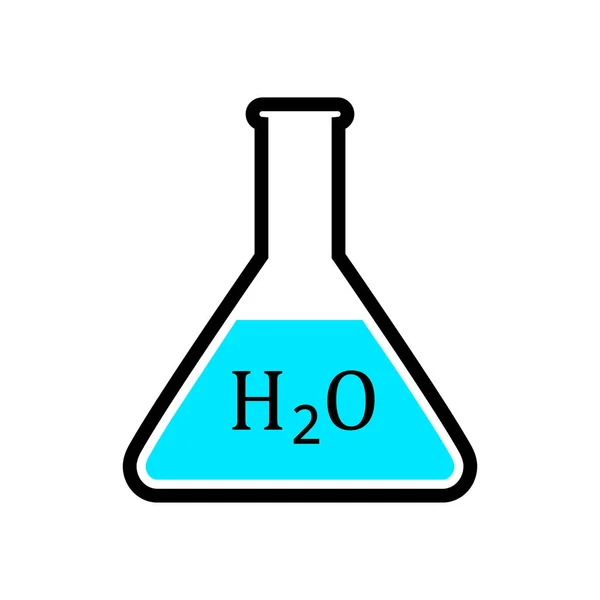 Ícone de vidro de laboratório no fundo branco — Vetor de Stock